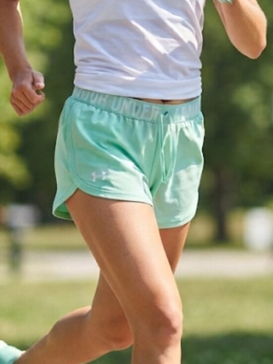Under Armour Pants - UNDER ARMOUR HeatGear Mint Teal Running Shorts Size M